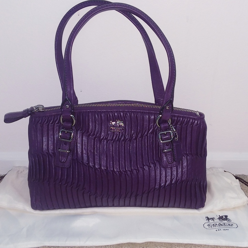 Coach smocked leather bag.